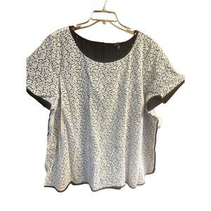 Lands end Womans blouse Sz 26 (3X) white/Black NWOT